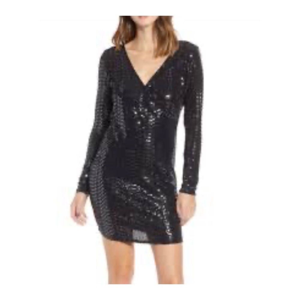 Leith Black Sequin Mini Dress 👗 size M